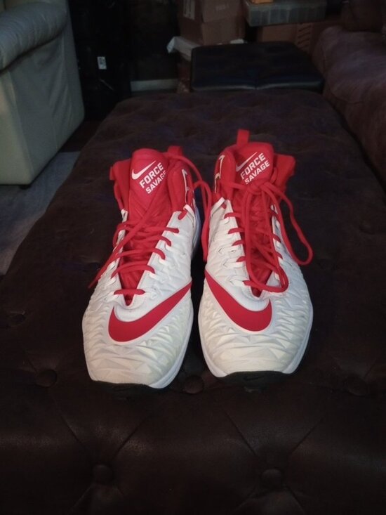 New Nike Force Savage Pro Shark Soccer/Football Cleats White/Red Size 14.5 main image 10